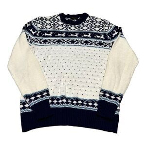 1970’s Vintage National Shirt Shop Acrylic Holiday Winter Ski Sweater Large